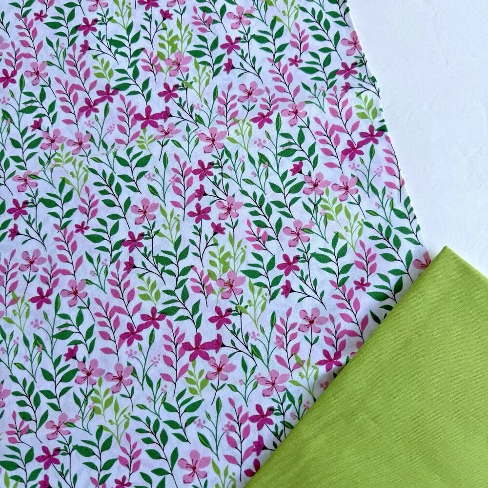 Waverly Quilting Fabric Bundle Cotton Swaying Floral Pink Green Coordinating Lot